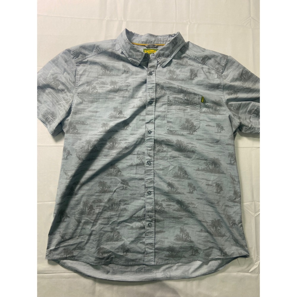 Marsh Wear Mens 2X Tropical Palm Tree Short Sleeve Button Shirt Beach Vacation